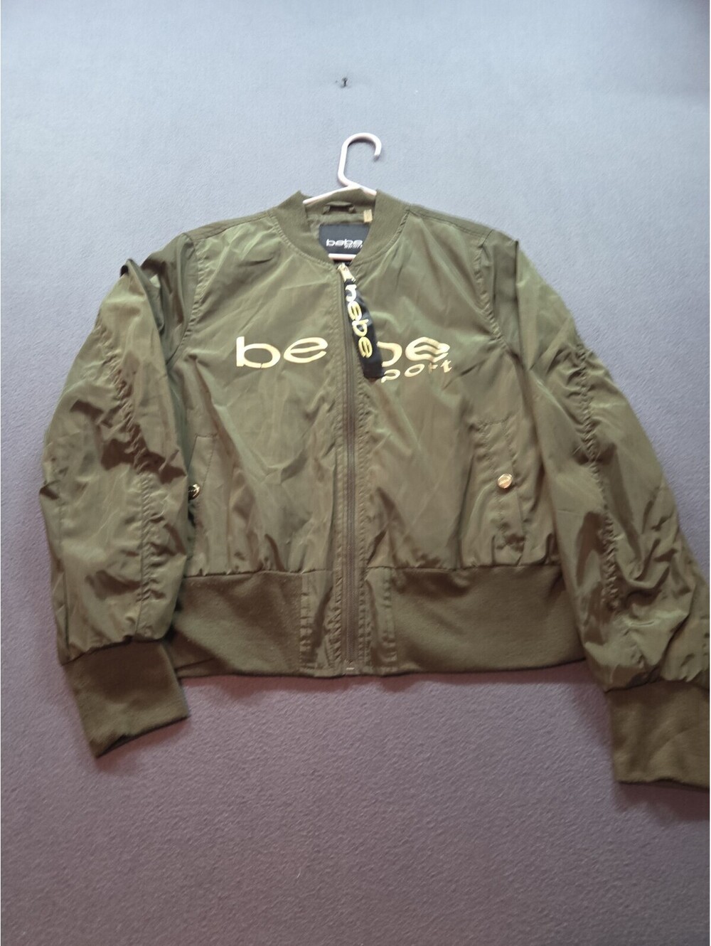 women's green full zip jacket by Bebe Sport size L